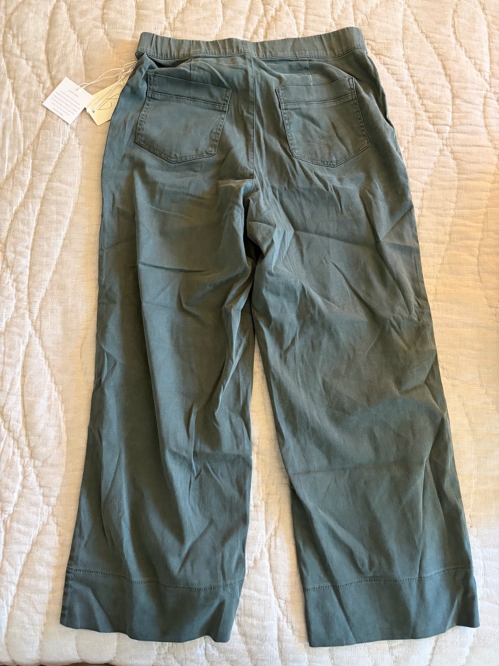 💚 NWT Joie olive green wide leg utility pants sz 10 - Picture 8 of 9